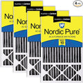 Nordic Pure 16x25x5 Pleated MERV 10 Plus Carbon Air Filters 4 Pack | Actual by NordicPure