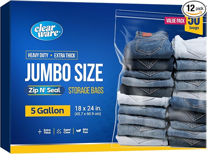 Clearware 50 Large Storage Bags by Clearware