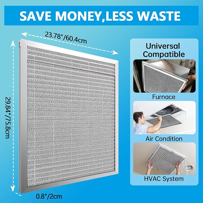 UBeesize 24x30x1 Reusable Electrostatic Air Filter HVAC AC Furnace Filter - Image 4