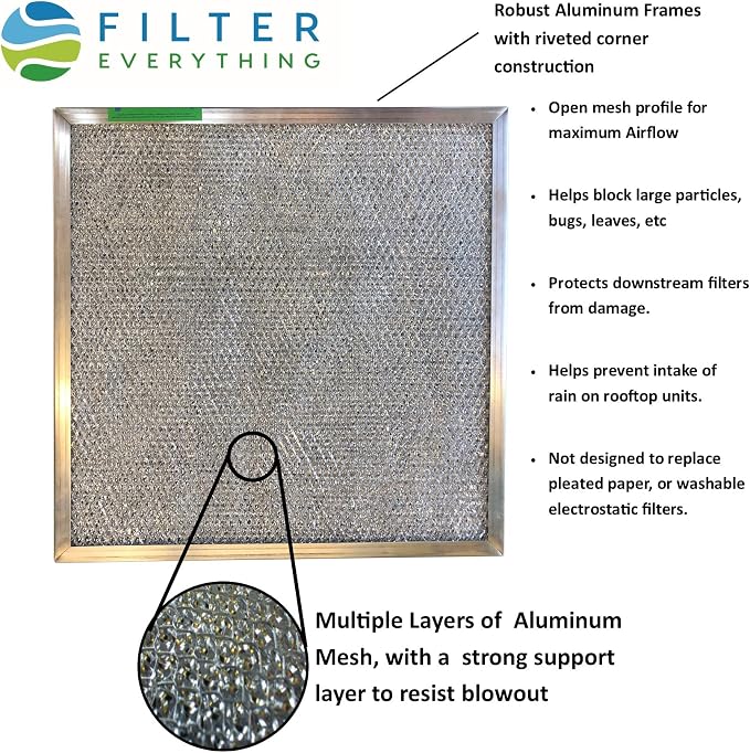 Filter Everything Washable Aluminum Air Filter – 12 x 30 x 1 – Permanent - Image 2