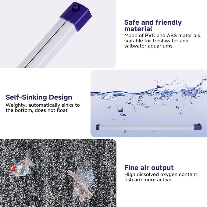 hygger 21.7 Inch Long Aquarium Bubble Bar, Ultra-Fine Quiet Oxygen Diffuser - Image 4