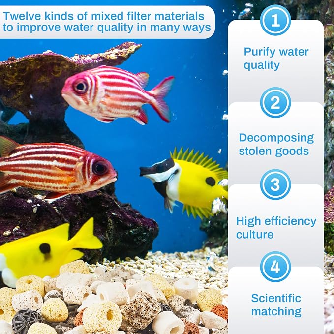 Timgle 3 Bags Aquarium Filter Media Bio Balls Ceramic Rings Set 1500 g Total - Image 3