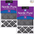 Nordic Pure 16x25x5 Pleated MERV 8 Plus Carbon Air Filters 2 Pack | Actual by NordicPure