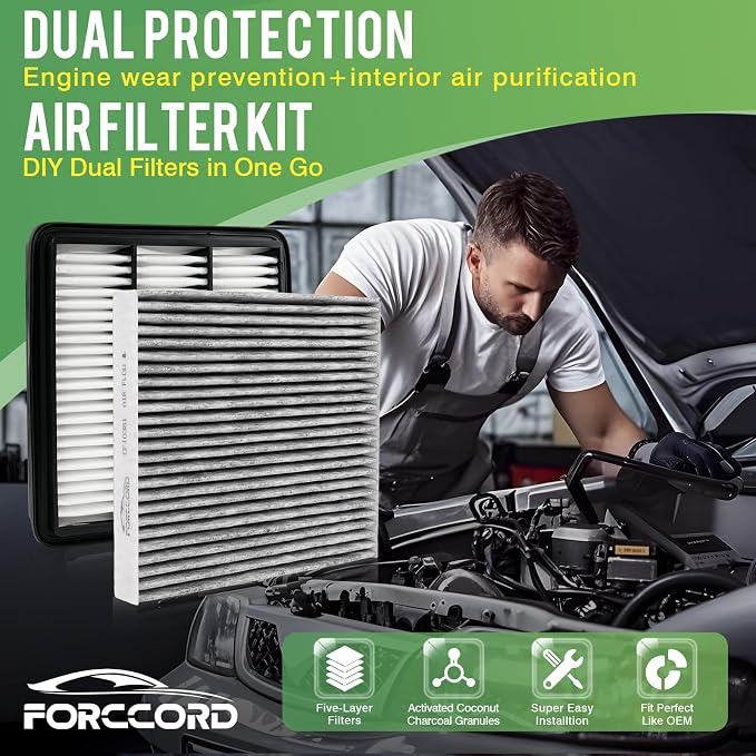 Cabin & Engine Air Filter Fit for Hyundai Azera/Sonata 2006-2008 Activated - Image 2