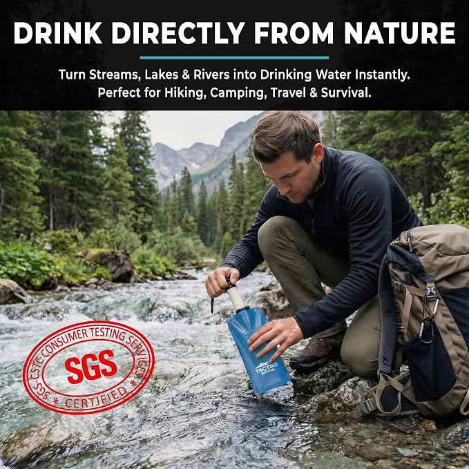Tactiko Survival 20oz/600ml Purifying Water Bottle Filter Kit - Image 3