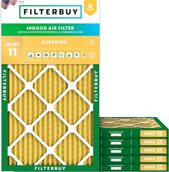 Filterbuy 12x27x1 Air Filter MERV 11 Superior Pet & Allergy Defense, by Filterbuy