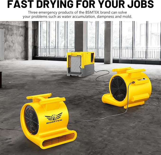 Air Mover Blower Fan, Industrial 1.5HP MAX10000CFM Monster Floor Blower Carpet - Image 6
