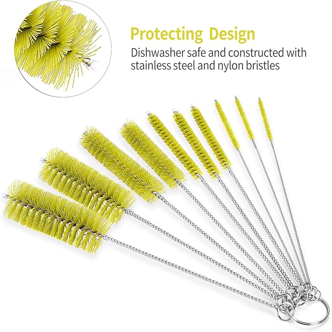 CiaraQ Bottle Cleaning Brushes, 8 Inch Nylon Tube Brush Set, Cleaner - Image 4