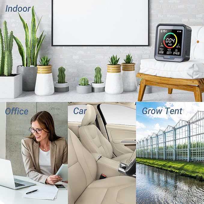 INKBIRDPLUS 6-in-1 Indoor Air Quality Monitor, Detects CO2, Temperature and - Image 8