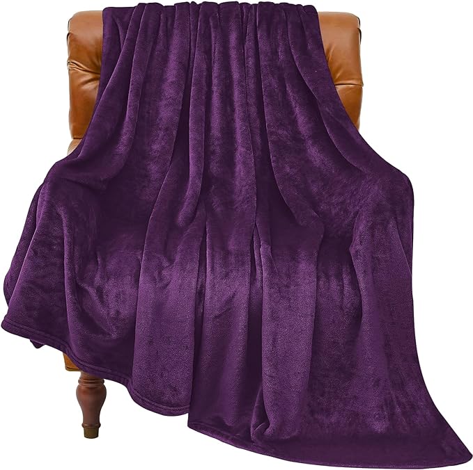 BEDELITE Fleece Blanket Purple Throw Blankets for Couch & Bed, Luxury Plush Cozy Fuzzy Blanket 50" x 60", Super Soft Warm Lightweight Throw Blanket for Travel Camping