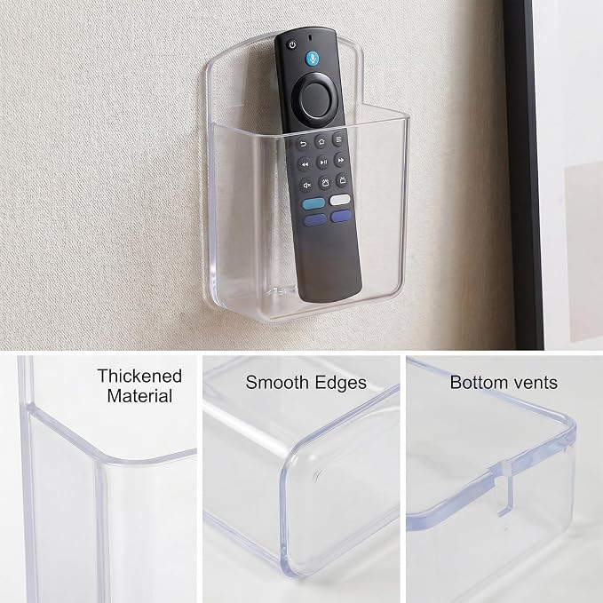 2 PCS Remote Control Holder Wall Mount, TV Remote Control Holder, Self Adhesive - Image 3