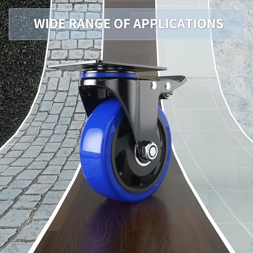 6 Inch Swivel Caster Wheels, Casters Set of 4 Heavy Duty - Image 5