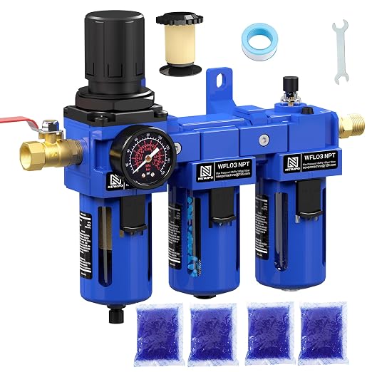 NEWPO 3/8" NPT Air Compressor Water Separator-Air Filter Regulator Lubricator by NEWPO