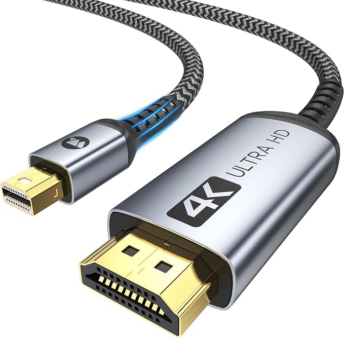Warrky 4K Mini DisplayPort to HDMI Cable UHD Thunderbolt to HDMI Cord, Mini DP by WARRKY