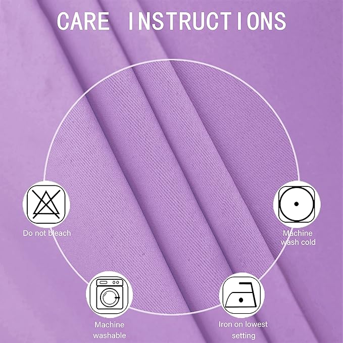 LEMOMO Lavender Blackout Curtains 52 x 63 Inch Length/Set of 2 Curtain Panels/Thermal Insulated Room Darkening Blackout Curtains for Bedroom