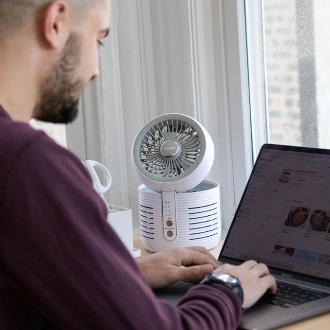 Crane 2-in-1 Air Purifier and Desk Fan, Fan and Air Purifier Combo, Night Stand - Image 6
