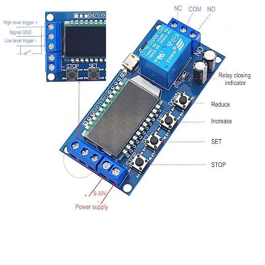 2Pcs 1-Channel Time Delay Relay Module XY-LJ02 Cycle Trigger Delay Timer Switch - Image 4