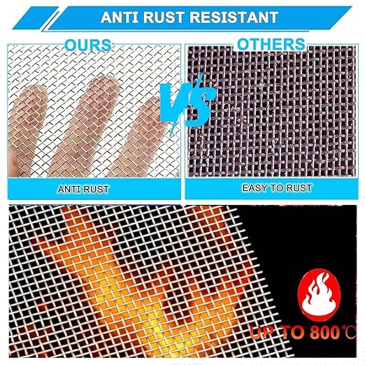Stainless Steel Mesh Screen 8Mesh 304, 15.7" x 47.2" Metal Mesh Screen - Image 3