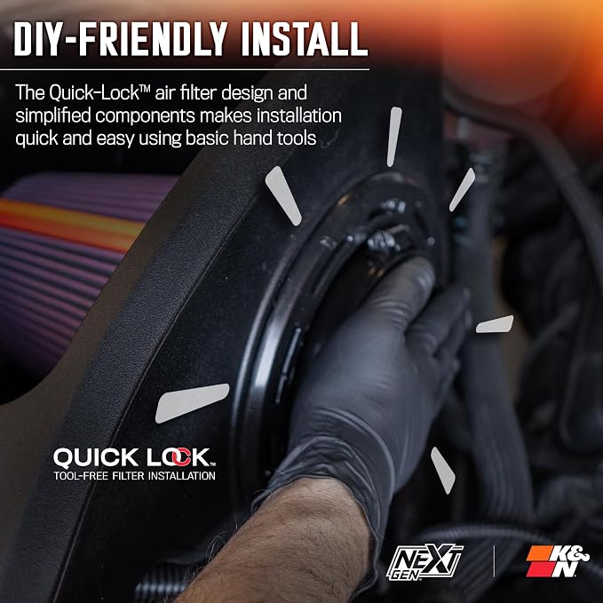K&N NextGen Cold Air Intake System: High-Flow Cotton Filter: Compatible - Image 10