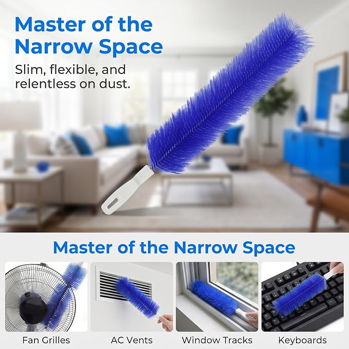 Bendable Microfiber Head, 2026 Fan Cleaner Brush Reusable Dust Remover Washable - Image 2