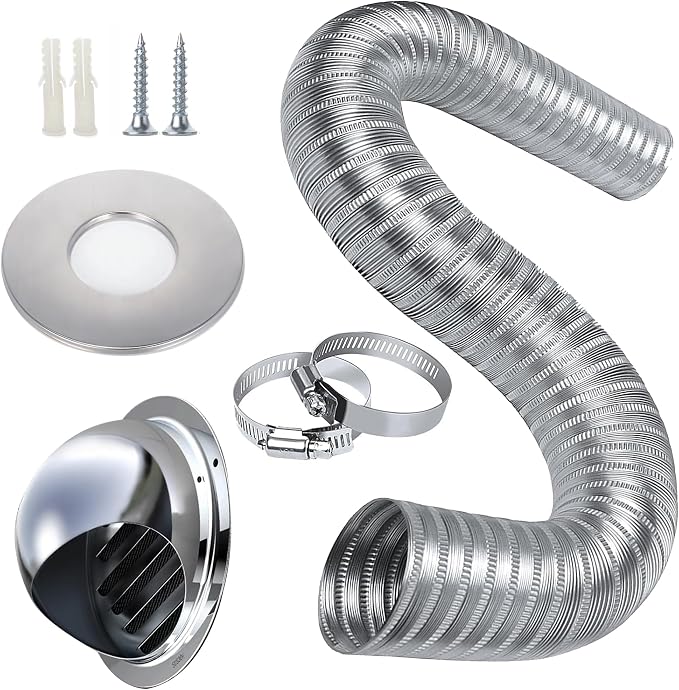 Pellet Stove Fresh Air Intake Kit, 2 "x 60" Pellet Stove Pipe, External by KUNBEIEN