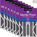 Nordic Pure 16x25x3 Pleated MERV 8 Plus Carbon Air Filters 7 Pack | Actual by NordicPure