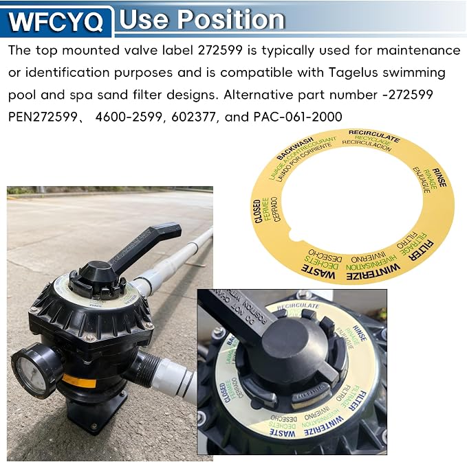 Valve Label Compatible with 272599 Tagelus Sand Filter - Image 4