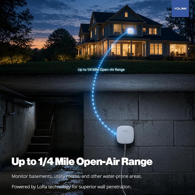 YoLink Water Leak Sensor 2, 1/4 Mile World's Longest Range Smart Home Water - Image 3
