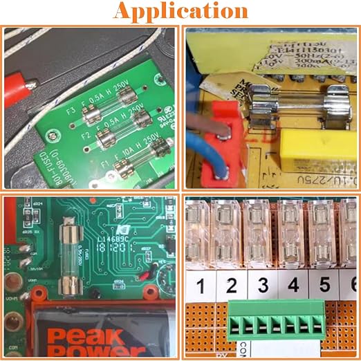 24 Values 275Pcs Fast Blow Glass Fuses Assortment Kit 250V 6x30mm 5x20mm 0.5A - Image 6