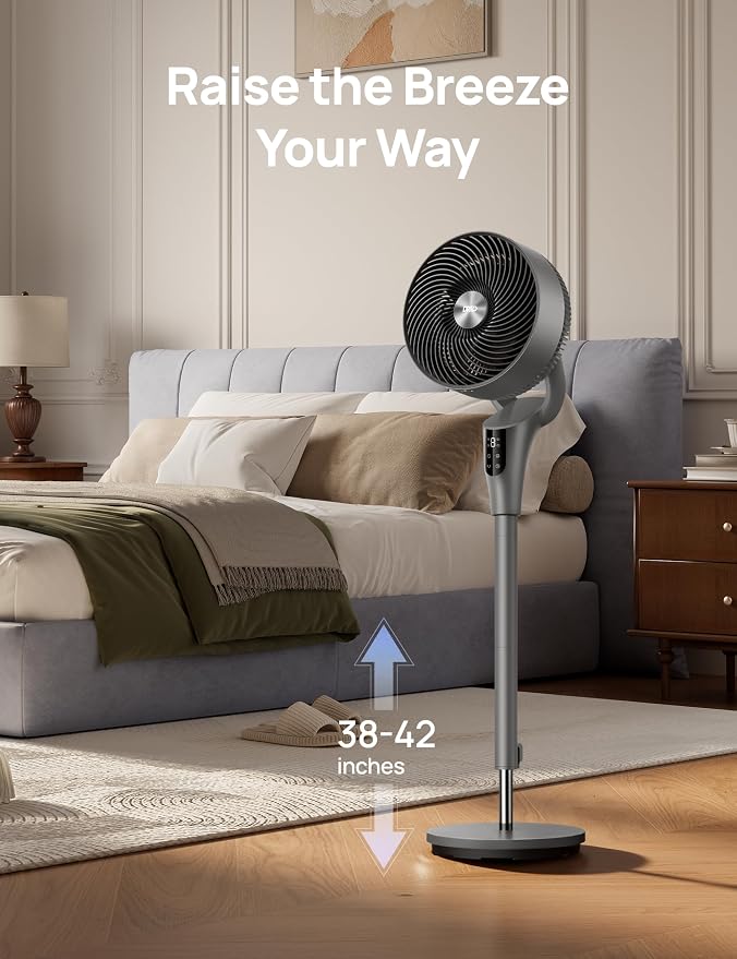 DREO Fan for Bedroom, 2026 Upgraded, 90ft Airflow, 20dB Quiet Fan, 90° - Image 8