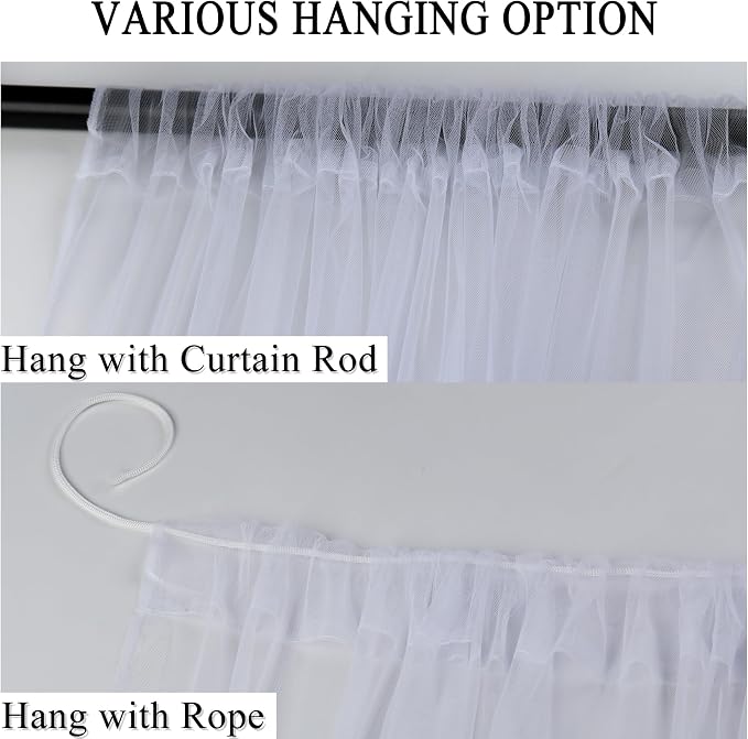 Patio Screen Mesh Outdoor Curtains Waterproof Sheer Lightweight Bug Netting - Image 4
