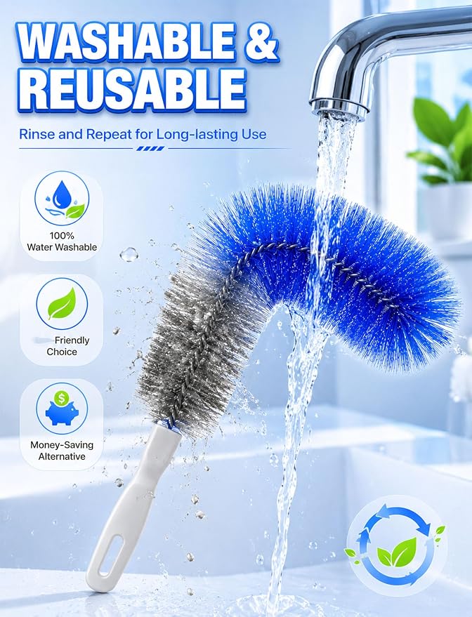 Bendable Microfiber Head, 2026 New Reusable Dust Remover, Fan Brush Cleaner - Image 7