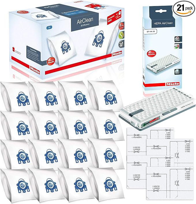 Miele Performance Pack 16 Type GN AirClean 3D Efficiency Genuine FilterBags + by Miele