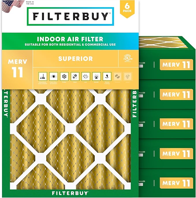 Filterbuy 18x20x4 Air Filter MERV 11 Superior Pet & Allergy Defense, by Filterbuy