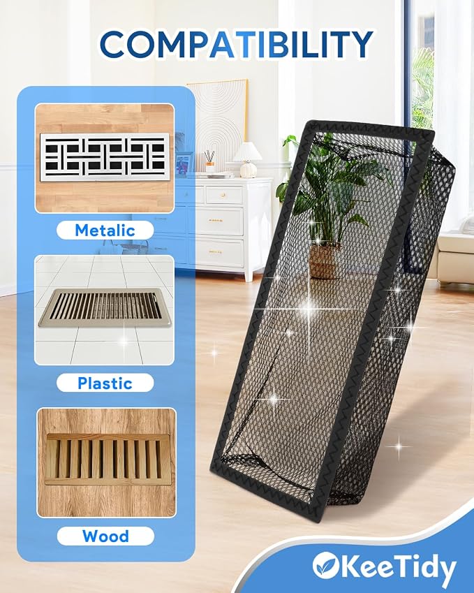 4" x 10" Floor Vent Screen Net, Air Vent Screen Filter Mesh Catches Toys Snacks - Image 2