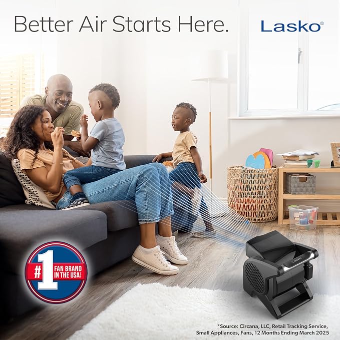 Lasko High Velocity Fan, 375 CFM, Professional Utility Pivoting Blower Fan - Image 2