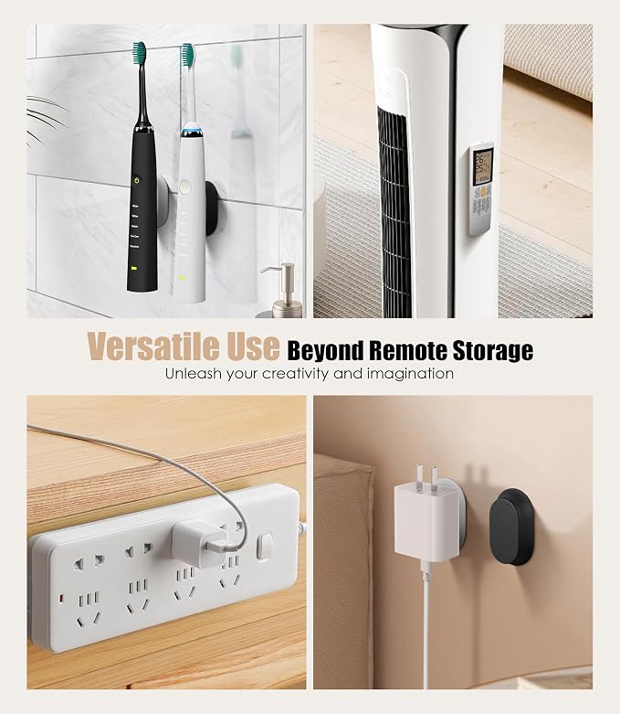4 Pack Magnetic Remote Control Holder Wall Mount, Upgraded No Drill - Image 6