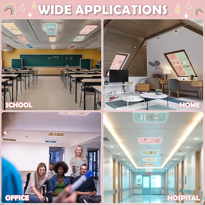 8Pcs Spanish Classroom Fluorescent Light Covers, 4 x 2 Feet Magnetic Light - Image 8
