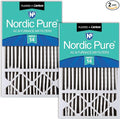 Nordic Pure 16x25x5 Pleated MERV 14 Plus Carbon Air Filters 2 Pack | Actual by NordicPure