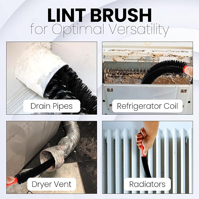 Dryer Vent Cleaner Lint Brush, Long Flexible Refrigerator Coil Cleaning Brush - Image 4