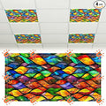 Glooglitter 4 Pcs Stained Glass Fluorescent Light Covers 4 x 2 ft Magnetic by Glooglitter