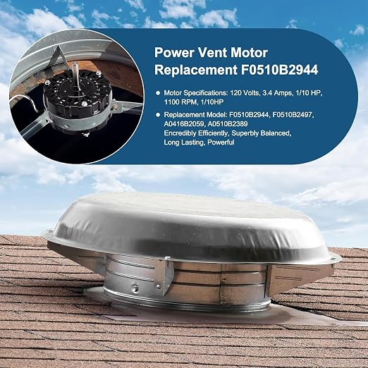 Criditpid F0510B2944 F0510B2497 Power Vent Attic Fan Motor & 58033 Adjustable - Image 3