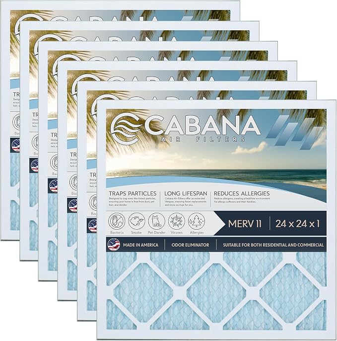 Cabana Filters 6-Pack 24x24x1 MERV 11 AC Furnace Air Filter - Image 8