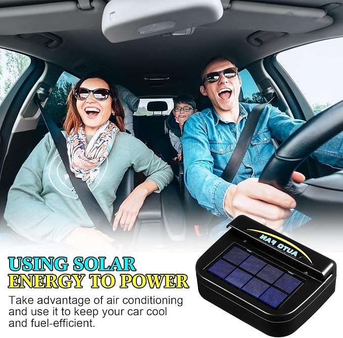 Tujoe 3 Pcs Solar Powered Car Ventilator Vehicle Exhaust Fan Window Automobile - Image 5