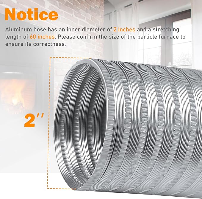 Pellet Stove Fresh Air Intake Kit, 2 "x 60" Pellet Stove Pipe, External - Image 4