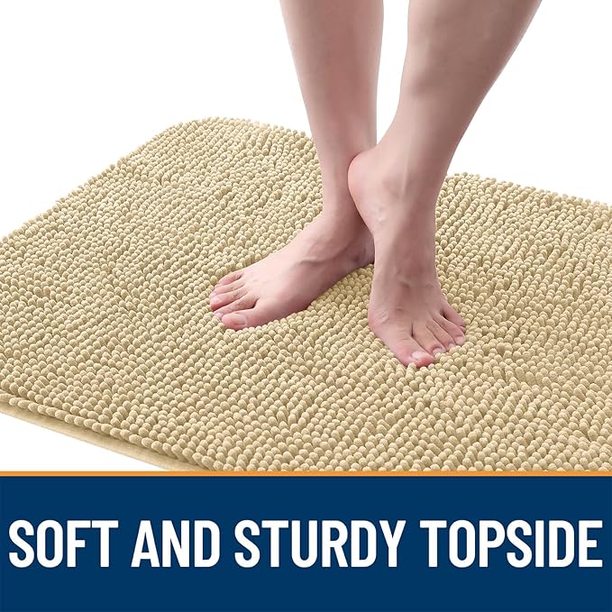 OLANLY Dog Door Mat for Muddy Paws 40x32, Absorbs Moisture and Dirt, Absorbent Non-Slip Washable Doormat, Quick Dry Chenille Mud Mat for Dogs, Entry Indoor Entryway Carpet for Inside Floor, Sand