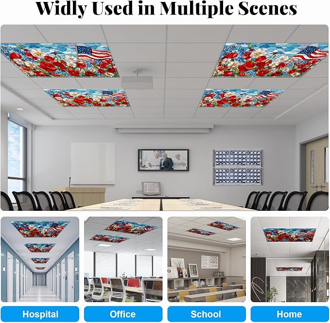 Fluorescent Light Covers-2 Pack 4 x 2 Feet Magnetic Ceiling Light Cover Room - Image 4
