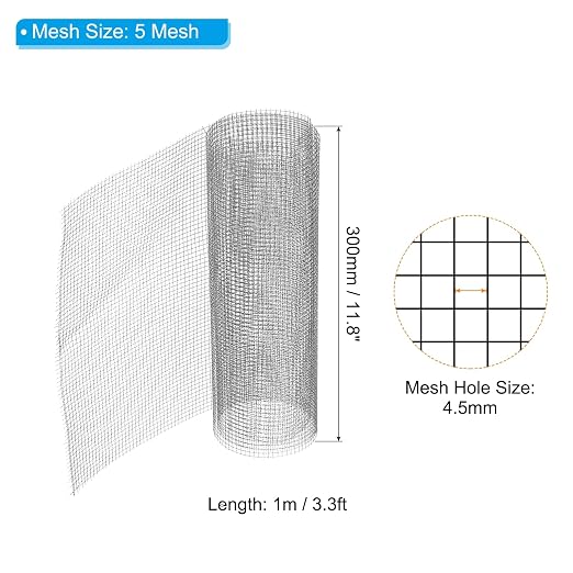 PATIKIL 304 Stainless Steel Wire Mesh Screen, 5 Mesh Woven Air Vent Filter Mesh - Image 3