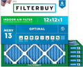 Filterbuy 12x12x1 Air Filter MERV 13 Optimal Smoke & Allergy Defense, by Filterbuy