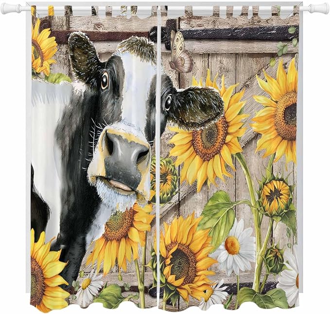 Retro Farmhouse Flower Living Room Curtains 96 Inch Length, Window Curtains Tab by Unknown